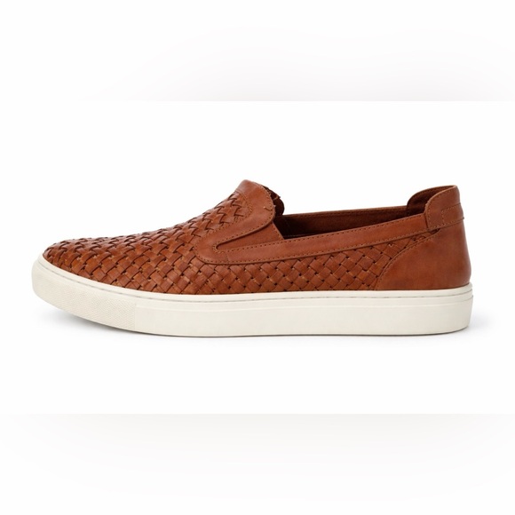 Donald J. Pliner Other - Donald J. Pliner Clarke Woven Leather Slip-On Sneakers Cognac Brown Size 10